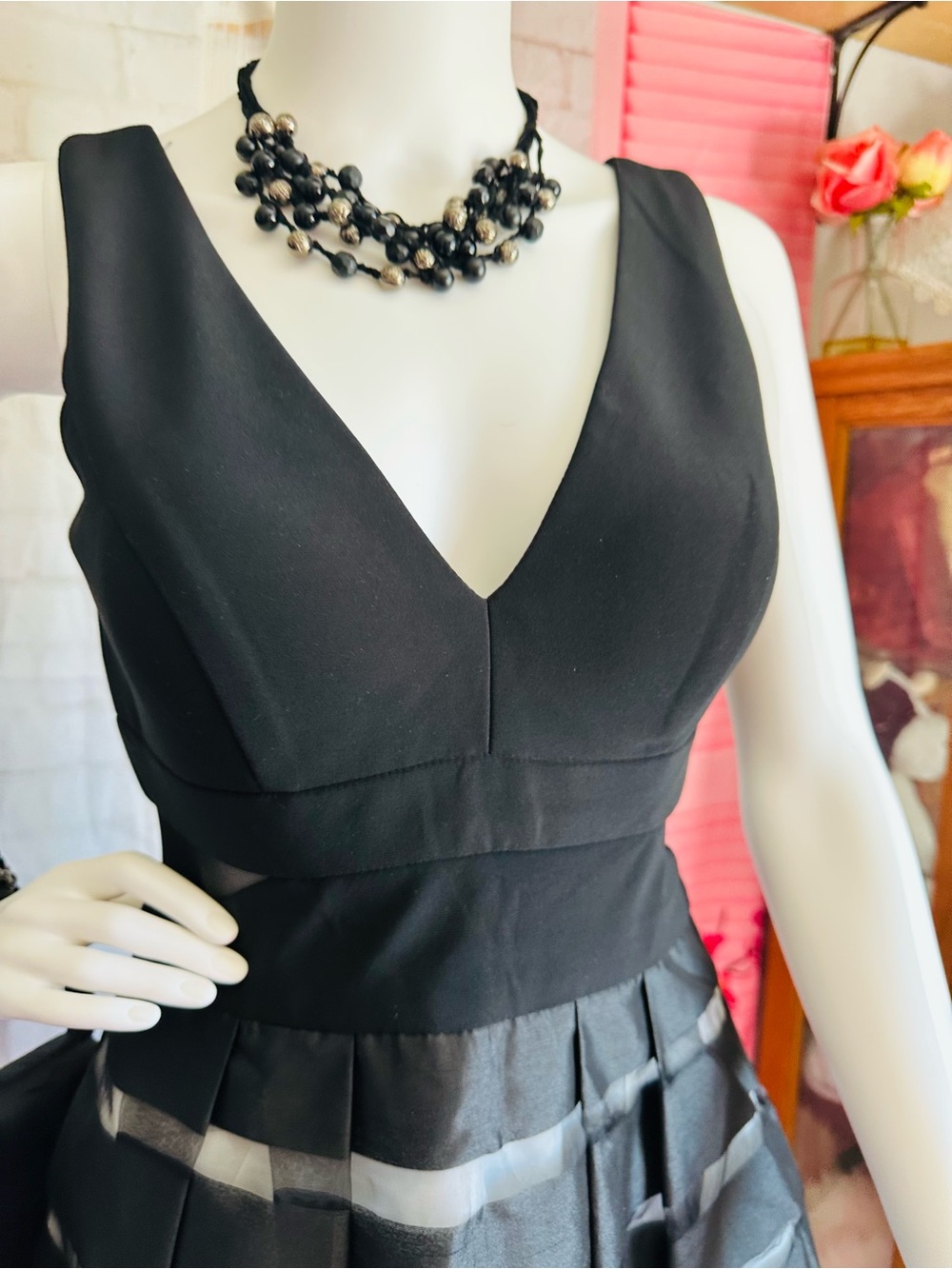 XSCAPE Black Fit & Flare Cocktail Dress - Picture 4 of 13